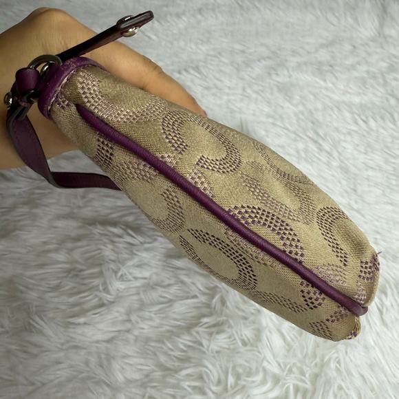COACH y2k Purple Signature Canvas Wristlet Mini Purse - Picture 4 of 11